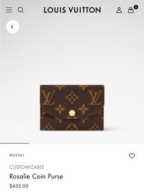 Louis Vuitton Monogram Brown and Gold Rosalie Coin Purse